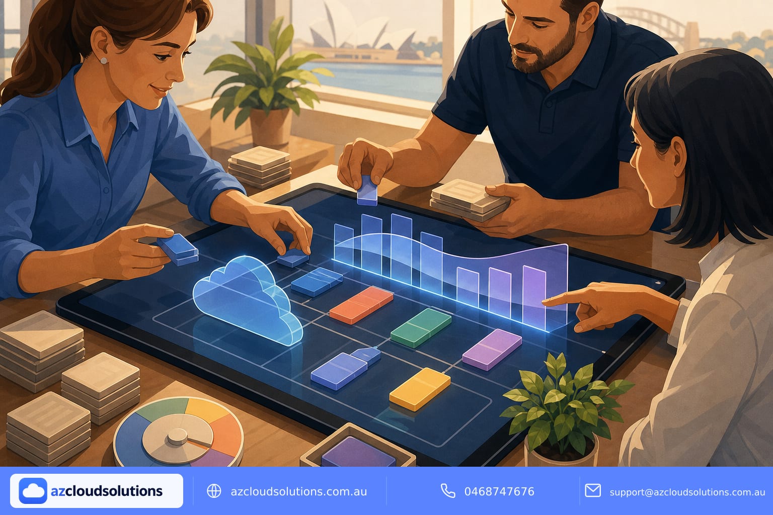 Professional image illustrating Azure cost forecasting dashboard for Australian SMEs for AZ Cloud Solutions