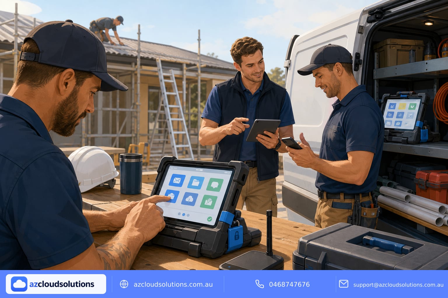 Professional image illustrating Intune BYOD management for Australian trades teams for AZ Cloud Solutions