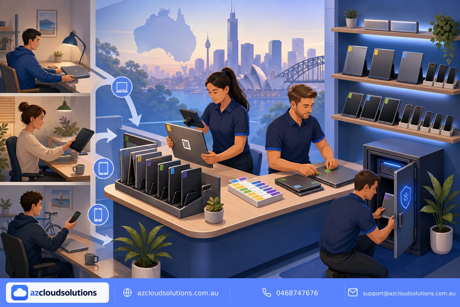 Professional image illustrating Managed Microsoft 365 for remote-first Australian startups: secure, scalable onboarding for AZ Cloud Solutions