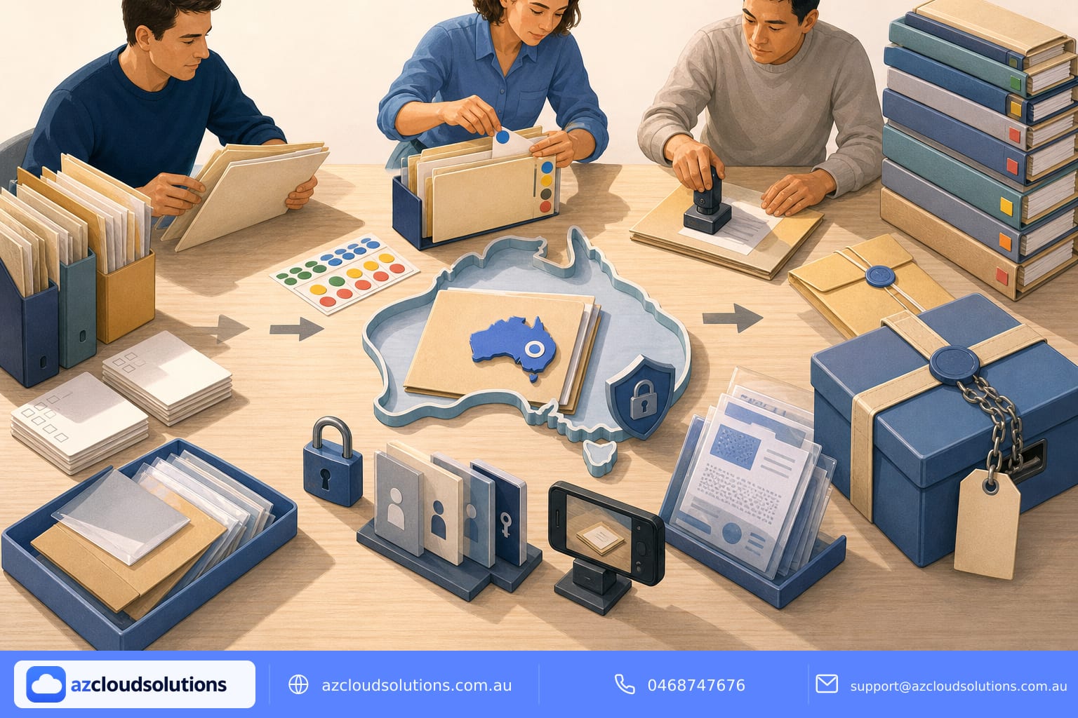 Professional image illustrating Microsoft 365 compliance readiness checklist for Australian SMEs for AZ Cloud Solutions