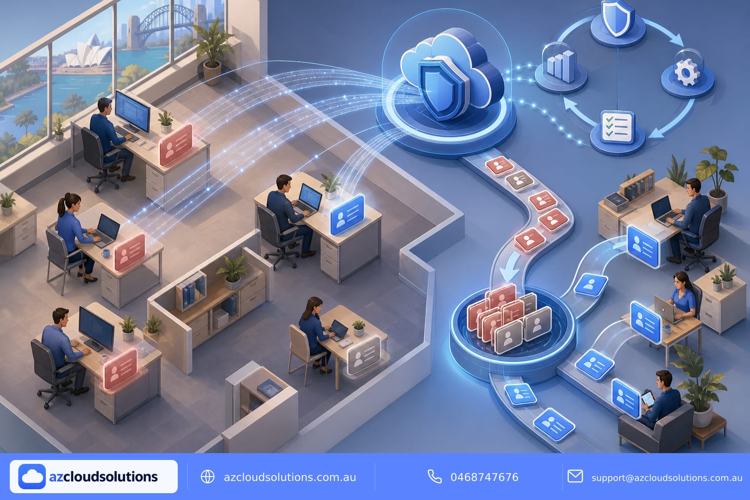Professional image illustrating Per-user Microsoft 365 licence optimisation service Australia for AZ Cloud Solutions